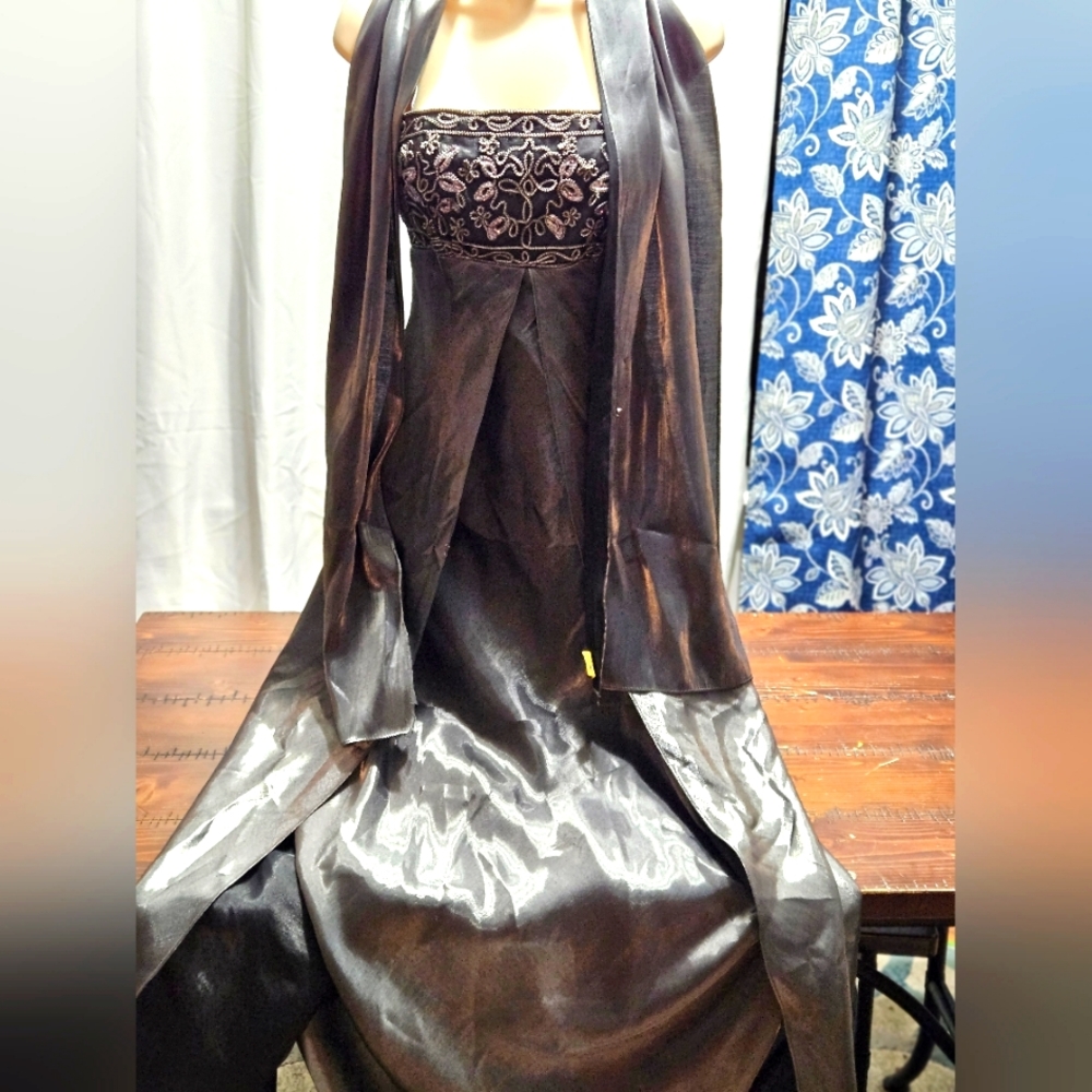 Metallic Black Formal Dress